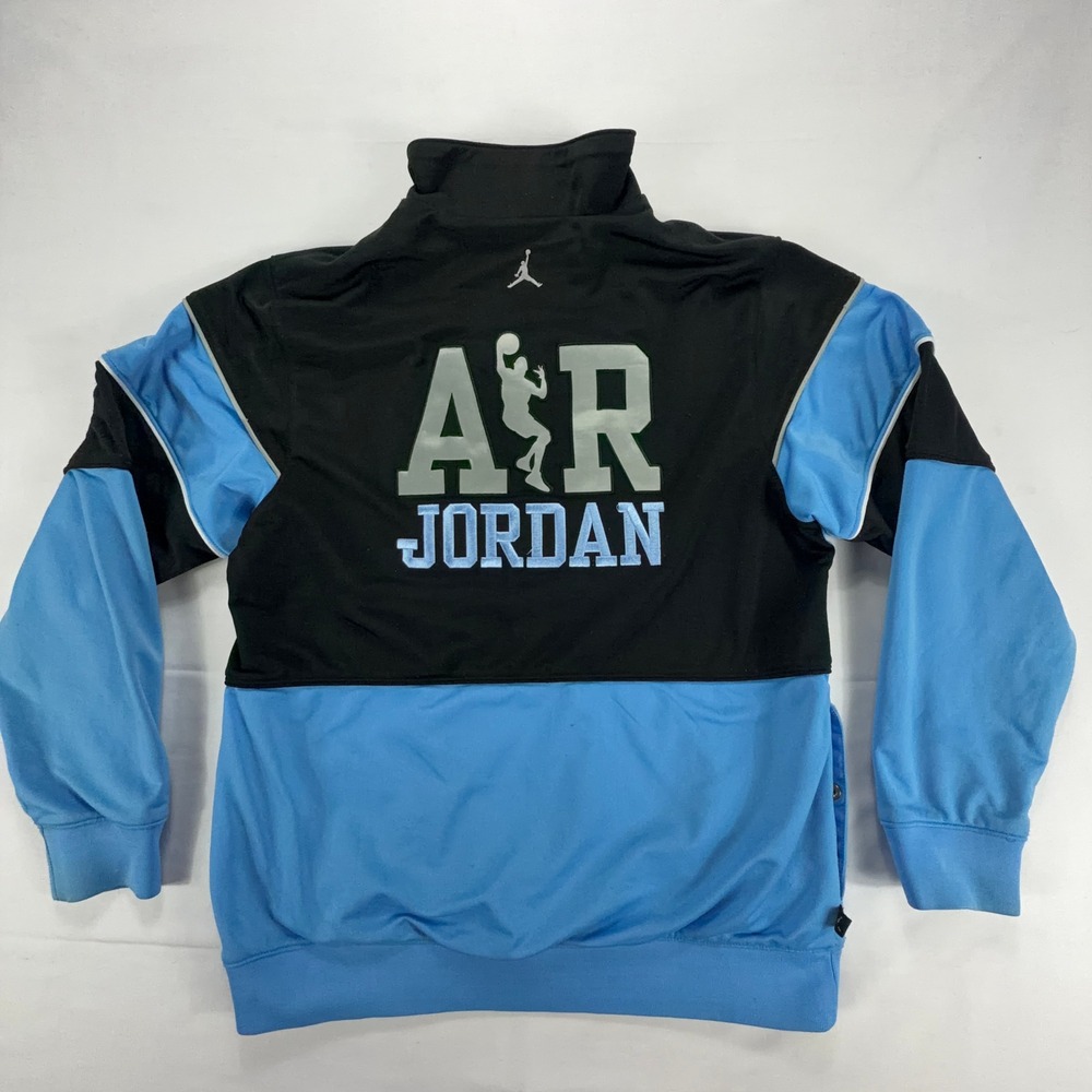 Air Jordan Full Zip Track Jacket Mens XL‎ Black Blue Retro Athletic Logo